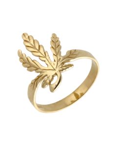 Pre-Owned 9ct Yellow Gold Leaf Dress Ring