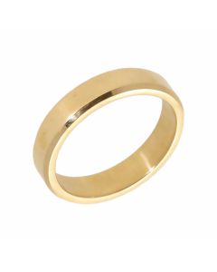 Pre-Owned 9ct Yellow Gold 4mm Flat Edged Wedding Band Ring