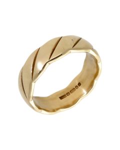 Pre-Owned 9ct Yellow Gold 7mm Twist Band Ring
