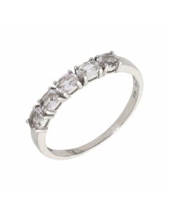 Pre-Owned 9ct White Gold 5 Stone Half Eternity Ring