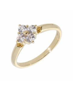 Pre-Owned 9ct Yellow Gold Cubic Zirconia 4 Stone Dress Ring