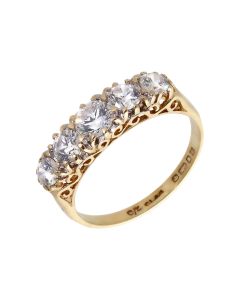 Pre-Owned 9ct Gold Vintage Style Cubic Zirconia Dress Ring