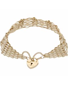 Pre-Owned 9ct Yellow Gold 7 Bar Gate Bracelet