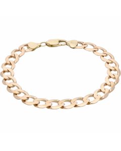 Pre-Owned 9ct Yellow Gold 8.9 Inch Curb Bracelet