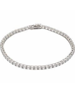 Pre-Owned 9ct White Gold 7.5 Inch Cubic Zirconia Tennis Bracelet