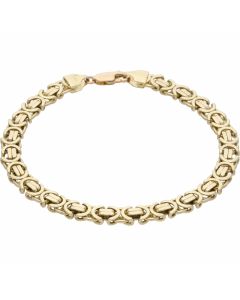 Pre-Owned 9ct Yellow Gold 7.7 Inch Byzantine Bracelet