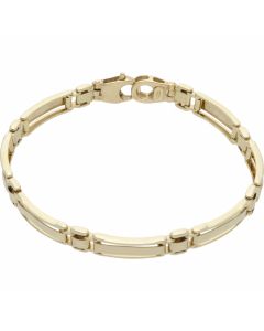 Pre-Owned 9ct Yellow Gold 7.5 Inch Fancy Bar Link Bracelet