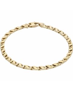 Pre-Owned 9ct Yellow Gold 8 Inch Faceted Anchor Link Bracelet