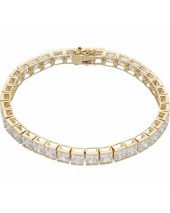 Pre-Owned 9ct Yellow Gold Cubic Zirconia Tennis Bracelet