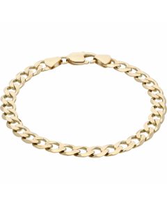 Pre-Owned 9ct Yellow Gold 8.2 Inch Curb Bracelet
