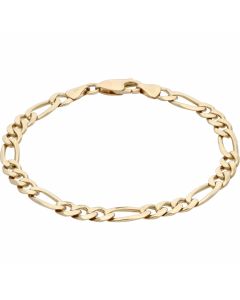 Pre-Owned 9ct Yellow Gold 7 Inch Figaro Bracelet