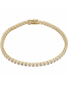 Pre-Owned 9ct Gold 7.5 Inch Cubic Zirconia Tennis Bracelet