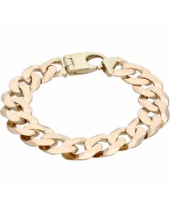 Pre-Owned 9ct Yellow Gold 8.7 Inch Heavy Curb Bracelet
