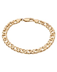 Pre-Owned 9ct Yellow Gold 8 Inch Double Curb Bracelet