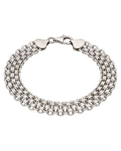 Pre-Owned 9ct White Gold 7.5 Inch Fancy Link Bracelet