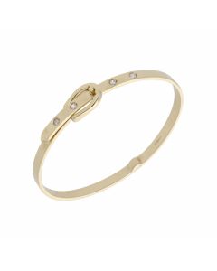 Pre-Owned 9ct Yellow Gold Gemstone Set Belt Buckle Bangle