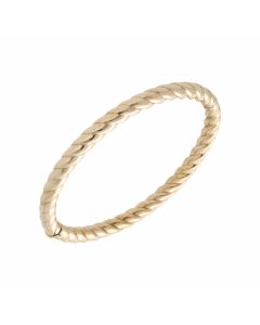 Pre-Owned 9ct Yellow Gold Hinged Hollow Twist Bangle