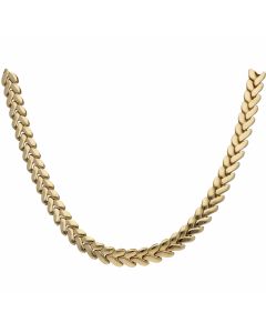 Pre-Owned 9ct Yellow Gold 16 Inch Chevron Link Necklet