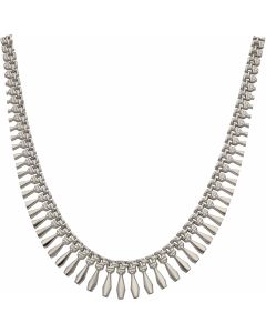 Pre-Owned 9ct White Gold 16 Inch Hollow Cleopatra Necklet