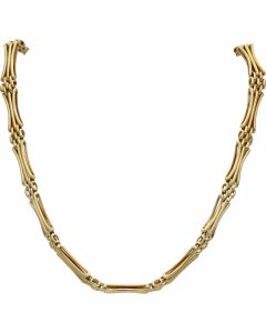 Pre-Owned 9ct Yellow Gold 17 Inch Curved Gate Link Necklet