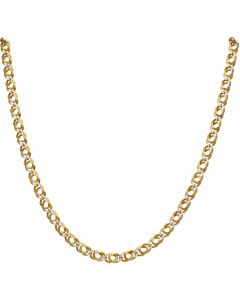 Pre-Owned 9ct Yellow & White Gold Double Curb Chain Necklace