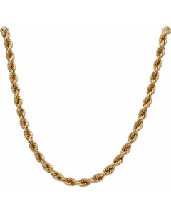 Pre-Owned 9ct Yellow Gold 16 Inch Solid Rope Chain Necklace