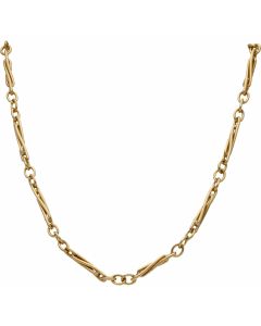 Pre-Owned 9ct Yellow Gold 16 Inch Twist Bar Link Chain Necklace