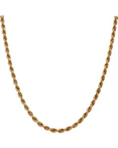 Pre-Owned 9ct Yellow Gold 31 Inch Solid Rope Chain Necklace