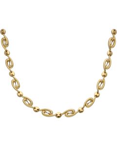 Pre-Owned 9ct Yellow Gold 17 Inch Swirl Wave Link Necklet