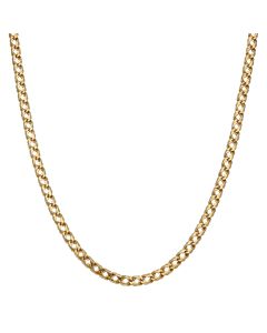 Pre-Owned 9ct Gold Diamond-Cut Double Curb Link Chain Necklace