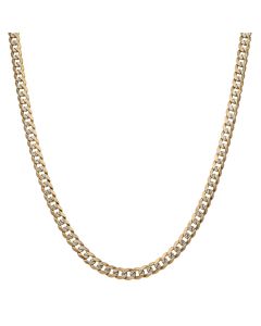 Pre-Owned 9ct Yellow & White Gold 18 Inch Curb Chain Necklace