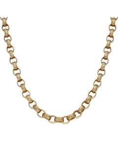 Pre-Owned 9ct Yellow Gold 24" Pattern & Polished Belcher Chain