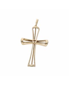 Pre-Owned 9ct Yellow Gold Fancy Cutout Cross Pendant