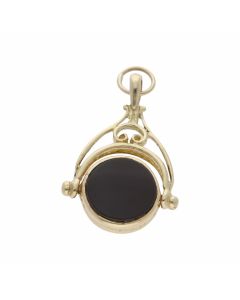 Pre-Owned 9ct Yellow Gold Gemstone Set Spinning Fob Pendant