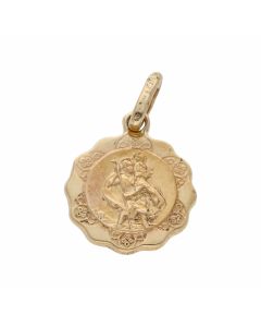 Pre-Owned 9ct Gold Lightweight Hollow St.Christopher Pendant