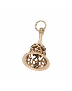 Pre-Owned 9ct Yellow Gold Hearts Cutout Bell Charm
