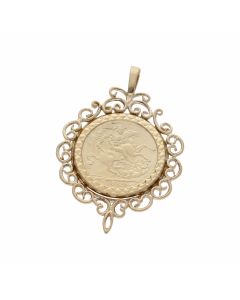 Pre-Owned 9ct Yellow Gold George & Dragon Coin Style Pendant