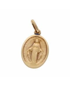 Pre-Owned 9ct Yellow Gold Oval Miraculous Medal Pendant