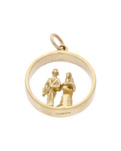 Pre-Owned 9ct Yellow Gold Bride & Groom Wedding Day Charm