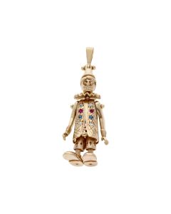 Pre-Owned 9ct Yellow Gold Gemstone Set Clown Pendant