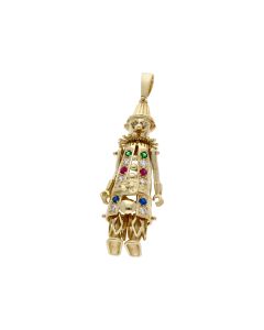 Pre-Owned 9ct Yellow Gold Gemstone Set Large Clown Pendant