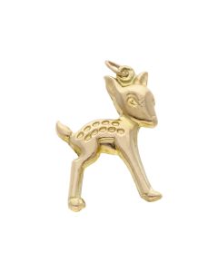 Pre-Owned 9ct Yellow Gold Hollow Deer Charm