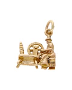 Pre-Owned 9ct Yellow Gold Spinning Wheel Charm