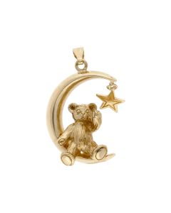 Pre-Owned 9ct Yellow Gold Moon & Star & Teddy Bear Pendant