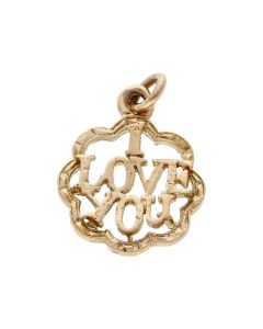 Pre-Owned 9ct Yellow Gold I Love You Pendant
