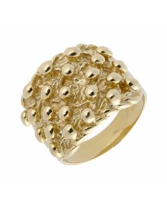 New 9ct Yellow Gold 5 Row Keeper Ring