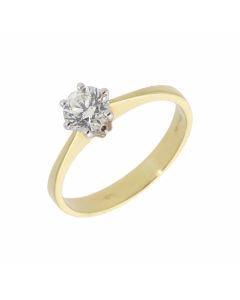 New 18ct Yellow Gold 0.70ct Diamond Solitaire Ring