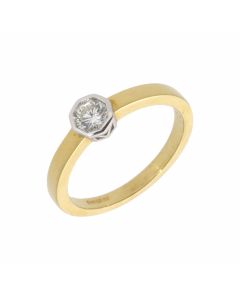 New 18ct Yellow Gold 0.25ct Diamond Solitaire Ring