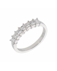 New 18ct White Gold 1.00ct Princess Cut Diamond Eternity Ring