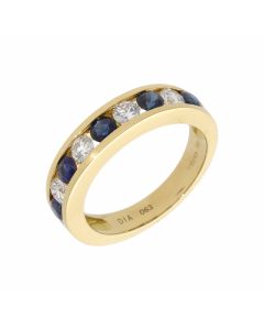 New 18ct Yellow Gold Sapphire & Diamond Eternity Ring